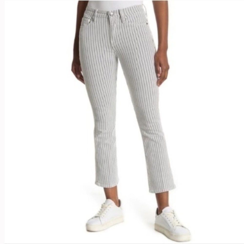 FRAME Le Crop Mini Boot Black and‎ White Striped Jeans Size 27 NWT
